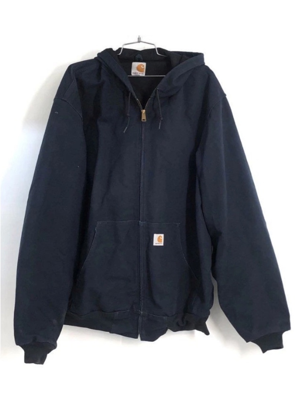 VTG Carhartt Dark Navy Hooded Lined Zip Jacket